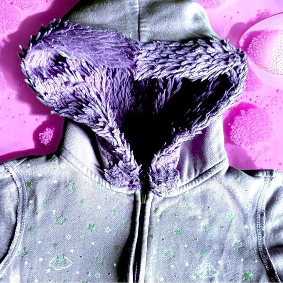 Limited Too l Little Girl’s Zip-up Fuzzy Hoodie, Jacket l Lavender l M l EUC - Picture 5 of 11